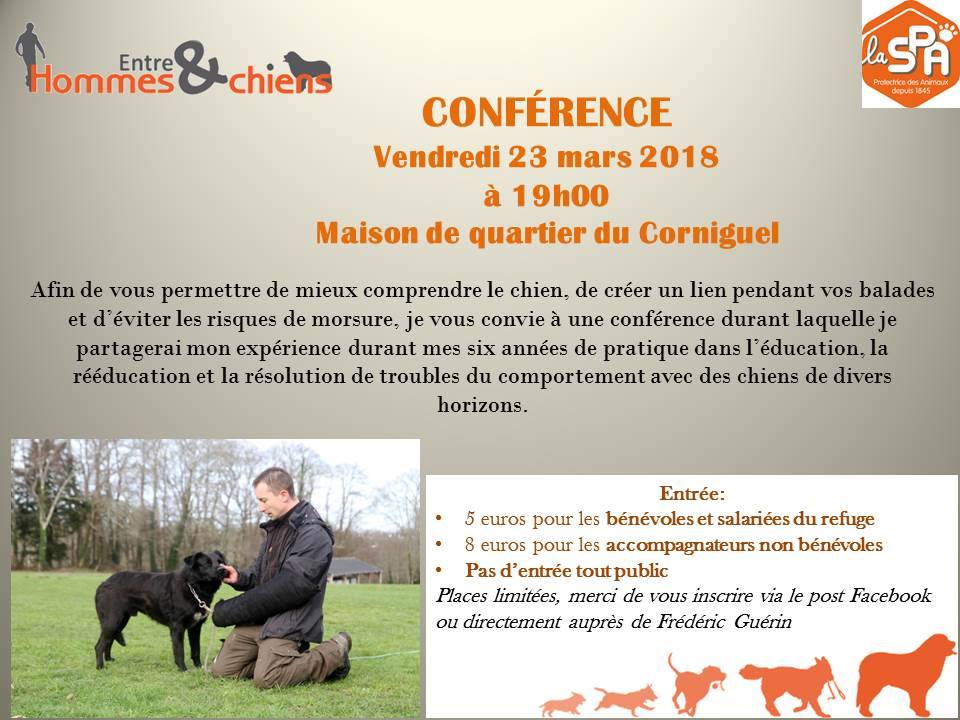 Conférence Entre Homme et Chiens quimper finister